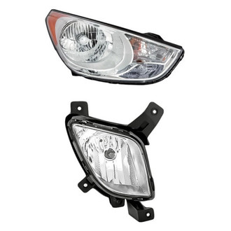 Pacific Best® - 2-Piece Kit (Passenger Side Headlight, Passenger Side Fog Light) (Standard Line)