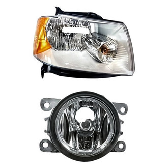 Pacific Best® - 2-Piece Kit (Passenger Side Headlight, Passenger Side Fog Light) (Standard Line)