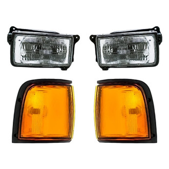 Pacific Best® - 4-Piece Kit (Driver and Passenger Side Headlights, Driver and Passenger Side Turn Signal/Corner Lights) (Standard Line)