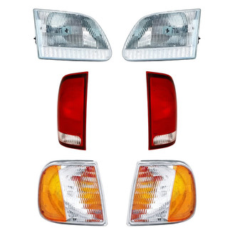 Pacific Best® - 6-Piece Kit (Driver and Passenger Side Headlights, Driver and Passenger Side Tail Lights, Driver and Passenger Side Turn Signal/Corner Lights) (Standard Line)