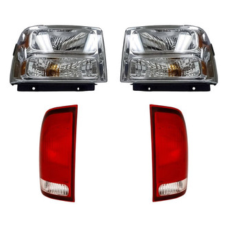Pacific Best® - 4-Piece Kit (Driver and Passenger Side Headlights, Driver and Passenger Side Tail Lights) (Standard Line)