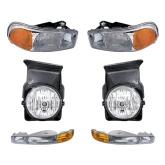 Pacific Best® - 6-Piece Kit (Driver and Passenger Side Headlights, Driver and Passenger Side Fog Lights , Driver and Passenger Side Turn Signal/Parking Lights) (Standard Line)
