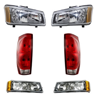 Pacific Best® - 6-Piece Kit (Driver and Passenger Side Headlights, Driver and Passenger Side Tail Lights, Driver and Passenger Side Turn Signal/Parking Lights) (Standard Line)