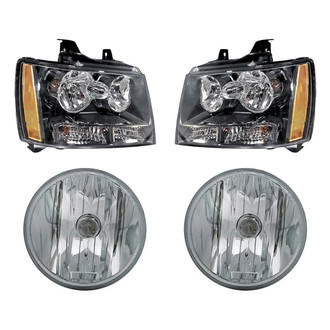 Pacific Best® - 4-Piece Kit (Driver and Passenger Side Headlights, Driver and Passenger Side Fog Lights) (Standard Line)