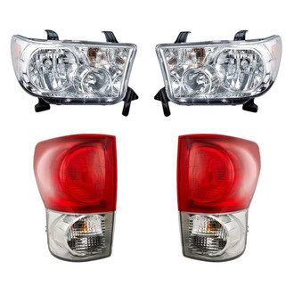 Pacific Best® - 4-Piece Kit (Driver and Passenger Side Headlights, Driver and Passenger Side Tail Lights) (Standard Line)