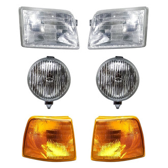 Pacific Best® - 6-Piece Kit (Driver and Passenger Side Headlights, Driver and Passenger Side Fog Lights, Driver and Passenger Side Turn Signal/Corner Lights) (Standard Line)
