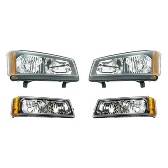 Pacific Best® - 4-Piece Kit (Driver and Passenger Side Headlights, Driver and Passenger Side Turn Signal/Parking Lights) (Standard Line)