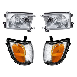 Pacific Best® - 4-Piece Kit (Driver and Passenger Side Headlights, Driver and Passenger Side Turn Signal/Corner Lights) (Standard Line)