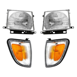 Pacific Best® - 4-Piece Kit (Driver and Passenger Side Headlights, Driver and Passenger Side Turn Signal/Corner Lights) (Standard Line)