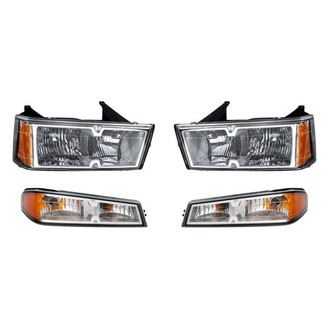 Pacific Best® - 4-Piece Kit (Driver and Passenger Side Headlights, Driver and Passenger Side Turn Signal/Parking Lights) (Standard Line)