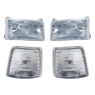 Pacific Best® - 4-Piece Kit (Driver and Passenger Side Headlights, Driver and Passenger Side Turn Signal/Corner Light) (Standard Line)