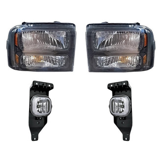 Pacific Best® - 4-Piece Kit (Driver and Passenger Side Headlights, Driver and Passenger Side Fog Lights) (Standard Line)