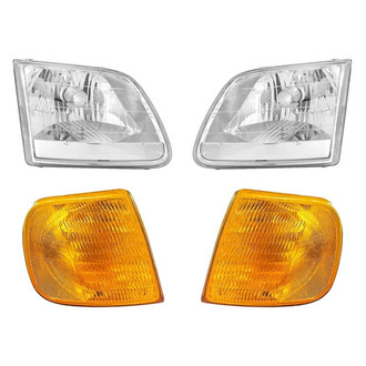 Pacific Best® - 4-Piece Kit (Driver and Passenger Side Headlights, Driver and Passenger Side Turn Signal/Corner Lights) (Standard Line)