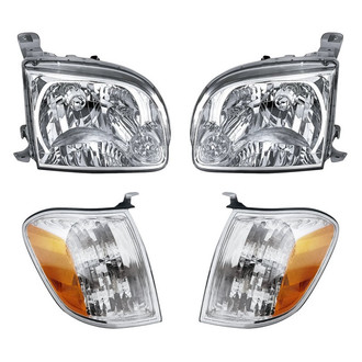 Pacific Best® - 4-Piece Kit (Driver and Passenger Side Headlights, Driver and Passenger Side Turn Signal/Corner Lights) (Standard Line)