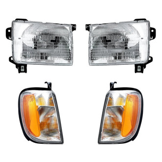Pacific Best® - 4-Piece Kit (Driver and Passenger Side Headlights, Driver and Passenger Side Turn Signal/Corner Lights) (Standard Line)