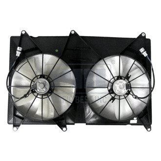 Pacific Best® - Driver Side / Passenger Side Dual Radiator and Condenser Fan Assembly