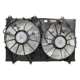 Pacific Best® - Driver Side Dual Radiator and Condenser Fan Assembly