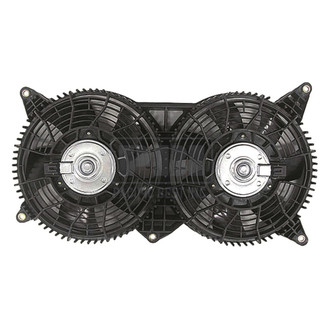 Pacific Best® - Driver Side Dual Radiator and Condenser Fan Assembly