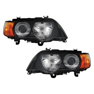 Pacific Best® - Driver and Passenger Side Replacement Headlight Set Lens and Housing (Standard Line)