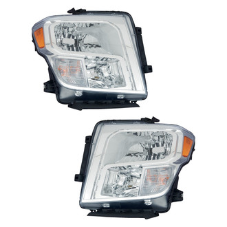 Pacific Best® - Driver and Passenger Side Replacement Headlight Set (NSF Certified)
