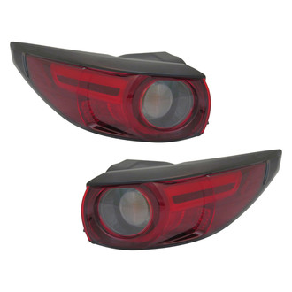 Pacific Best® - Driver and Passenger Side Outer Replacement Tail Lights (Standard Line)
