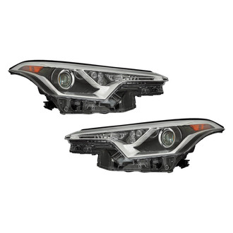 Pacific Best® - Driver and Passenger Side Replacement Headlight Set Lens and Housing (Standard Line)
