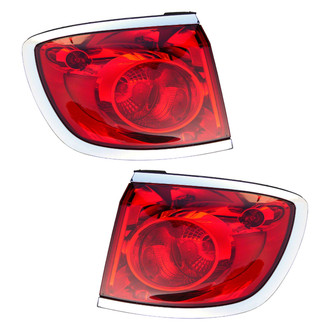 Pacific Best® - Driver and Passenger Side Outer Replacement Tail Lights (Standard Line)