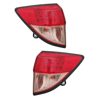 Pacific Best® - Driver and Passenger Side Outer Replacement Tail Light Lens and Housings (CAPA Certified)