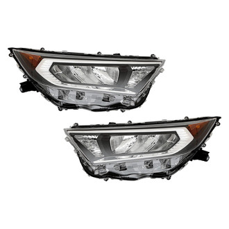 Pacific Best® - Driver and Passenger Side Replacement Headlight Set Lens and Housing (Standard Line)