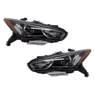Pacific Best® - Driver and Passenger Side Replacement Headlight Set (NSF Certified)