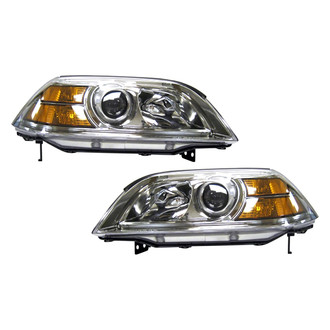 Pacific Best® - Driver and Passenger Side Replacement Headlight Set Lens and Housing (Standard Line)