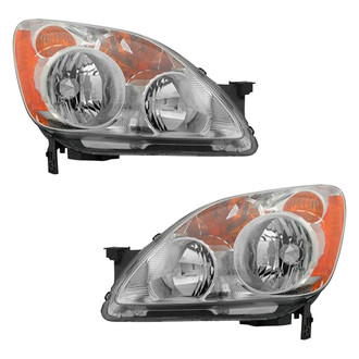 Pacific Best® - Driver and Passenger Side Replacement Headlight Set Lens and Housing (Standard Line)