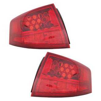 Pacific Best® - Driver and Passenger Side Outer Replacement Tail Light Lens and Housings (NSF Certified)
