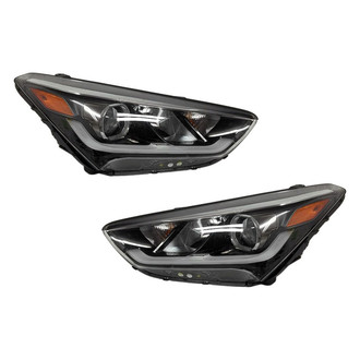 Pacific Best® - Driver and Passenger Side Replacement Headlight Set (NSF Certified)