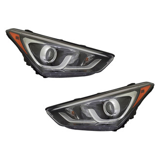 Pacific Best® - Driver and Passenger Side Replacement Headlight Set (NSF Certified)