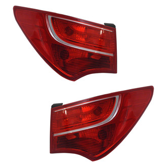Pacific Best® - Driver and Passenger Side Outer Replacement Tail Lights (CAPA Certified)