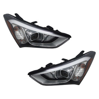 Pacific Best® - Driver and Passenger Side Replacement Headlight Set (CAPA Certified)