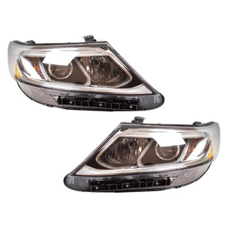 Pacific Best® - Driver and Passenger Side Replacement Headlight Set (CAPA Certified)