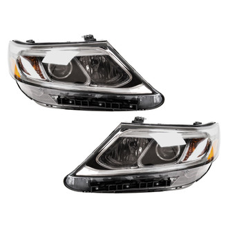 Pacific Best® - Driver and Passenger Side Replacement Headlight Set (Standard Line)