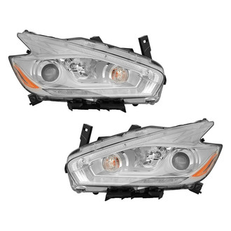 Pacific Best® - Driver and Passenger Side Replacement Headlight Set (NSF Certified)