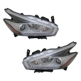 Pacific Best® - Driver and Passenger Side Replacement Headlight Set (CAPA Certified)