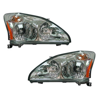 Pacific Best® - Driver and Passenger Side Replacement Headlight Set (CAPA Certified)