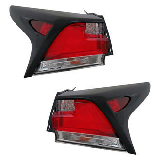 Pacific Best® - Driver and Passenger Side Outer Replacement Tail Light Lens and Housings (Standard Line)