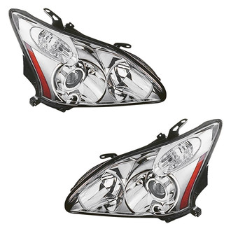 Pacific Best® - Driver and Passenger Side Replacement Headlight Set Lens and Housing (CAPA Certified)
