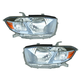 Pacific Best® - Driver and Passenger Side Replacement Headlight Set Lens and Housing (CAPA Certified)