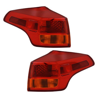 Pacific Best® - Driver and Passenger Side Outer Replacement Tail Light Lens and Housings (Standard Line)