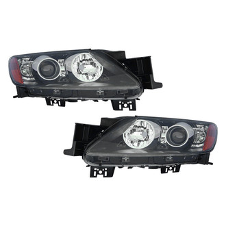Pacific Best® - Driver and Passenger Side Replacement Headlight Set Lens and Housing (Standard Line)