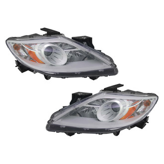 Pacific Best® - Driver and Passenger Side Replacement Headlight Set (CAPA Certified)