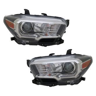 Pacific Best® - Driver and Passenger Side Replacement Headlight Set (NSF Certified)
