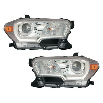 Pacific Best® - Driver and Passenger Side Replacement Headlight Set (NSF Certified)